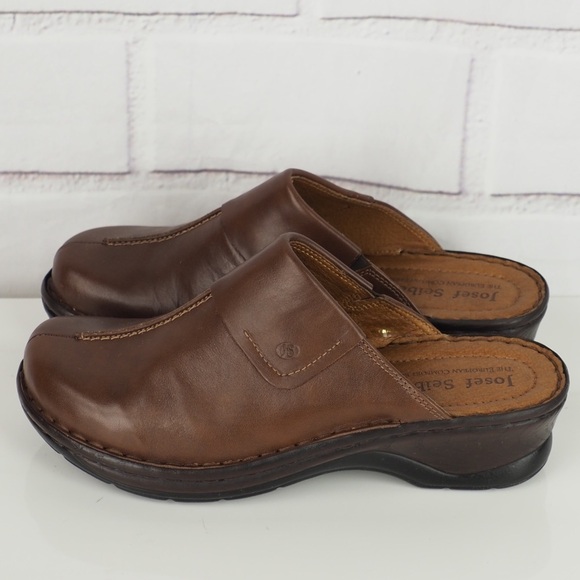 Josef Seibel sz 41 US 10.5-11 brown leather clogs - Picture 2 of 14